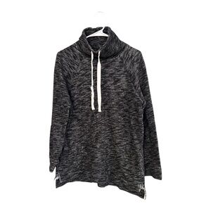 J. Crew Small / Medium Womens Cowl Neck Sweater Tunic Cotton Black Gray White